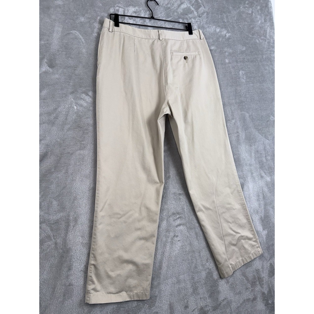 LL Bean Pants Women 14 Beige Khaki Original Fit Tapered Pleated Career‎ Casual - Picture 12 of 13